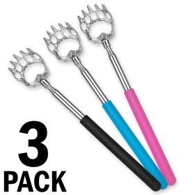 3 Pack Bear Claw Telescopic Metal Extendable Back Scratcher Back Massager Gift