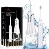 Flossing Toothbrush, Electric Toothbrush with Water Flosser, Sonic Toothbrush with Water Flosser,5 Water Jet Tips and 4 Brush Heads