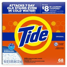 Tide Powder Laundry Detergent Original Scent;  68 Loads 95 oz