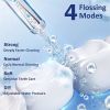 Water Flosser for Teeth Cleaning, Cordless Water Flosser with Adjustable Level Pressure, 300ML Detachable Water Tank, 5 Water Jet Replacements, IPX6 W