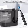 Water Flosser and Ultrasonic Toothbrush Combo - Super Large Capacity Electric Toothbrush, 7 Nozzles, and 4 Brush Heads, 1000ML Detachable Water Tank,