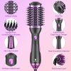 Kinga Hair Dryer Brush Blow Dryer Brush in One Professional 5 in 1 One Step Hot Air Brush Hoot Tools Blowout Brush Hair Dryer and Volumizer 1 Pack (Pu