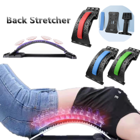 Back Stretcher Adjustable Back Cracker Massage Waist Neck Fitness Lumbar Cervical Spine Support Pain Relief (Style: Magnetotherapy, Color: Blue)