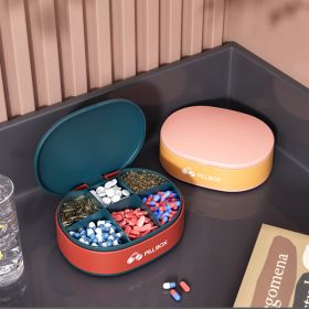 Pill Case Portable Small Weekly Travel Pill Organizer Portable Pocket Pill Box Pill Case For Tablets 6 Gird Medicine Pill's Organizer Drug Capsule Pla (Color: Dark Blue)